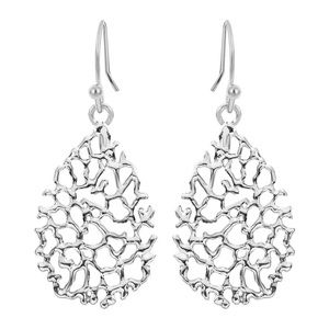 ✨new✨ coral inspired silver drop earrings
